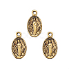 Tibetan Style Virgin Mary Alloy Oval Pendants PALLOY-CJ0001-02-3