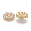 Brass Micro Pave Clear Cubic Zirconia Multi-Strand Links Connectors KK-H738-09G-2