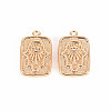Brass Micro Pave Clear Cubic Zirconia Pendants KK-T062-136G-NF-1