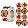 500Pcs Christmas Theme Round Stickers AJEW-S090-04H-1