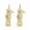 Religion Brass Micro Pave Clear Cubic Zirconia Pendants KK-N287-46B-G-1