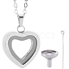 1Pc Stainless Steel Heart Pendant Urn Ashes Necklaces NJEW-CN0001-17P-1