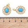 Brass Micro Pave Clear Cubic Zirconia Pendants KK-C172-22G-3