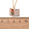 Brass Enamel Book Pendant Necklaces for Women KK-CBAF5B9-01G-10-3