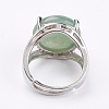 Adjustable Natural Green Aventurine Finger Rings RJEW-F075-01K-3