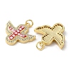 Brass Micro Pave Cubic Zirconia Pendants KK-C045-21G-2