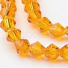 Orange Glass Bicone Beads Strands X-GLAA-S026-12-1