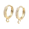 Brass with Rhinestone Hoop Earring Findings KK-C024-21B-KCG-1