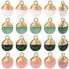 4Pcs 4 Styles Natural White Jade & Green Aventurine & Ruby in Zoisite Flat Round Charms G-YW0002-63-1