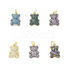 Rack Plating Brass Micro Pave Cubic Zirconia Charms KK-H443-06G-1