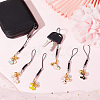 Cow & Flower Alloy Enamel Pendant Decoration HJEW-AB00481-5