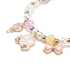 Colorful Alloy Enamel Cute Charms Bracelet BJEW-JB08661-03-4