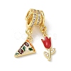 Brass Micro Pave Clear Cubic Zirconia Pendants CU-CBAC53C-02G-03-1