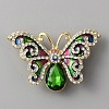 Rhinestone Butterfly Brooch Pin JEWB-WH0028-14KCG-1