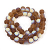 Frosted Transparent Glass Beads Strands GLAA-T032-T8mm-MBB23-2