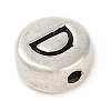 925 Sterling Silver Flat Round with Letter Beads LS-STER-G044-01AS-D-2