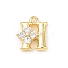 Brass Micro Pave Clear Cubic Zirconia Charms KK-Z151-18G-H-1