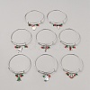 8Pcs 8 Style Christmas Theme Adjustable Alloy Bangles Set BJEW-F467-02-1