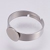 Tarnish Resistant Adjustable 304 Stainless Steel Pad Ring Settings X-STAS-I088-I-01P-2
