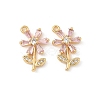 Brass Micro Pave Cubic Zirconia Pendants KK-C099-02G-02-1