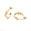 Ion Plating(IP) 304 Stainless Steel Leaf Wrap Stud Earring EJEW-P202-03G-2
