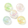 UV Plating Rainbow Iridescent Acrylic European Beads MACR-P040-01-1