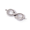 Brass Micro Pave Cubic Zirconia Links Connectors X-ZIRC-L090-042P-2