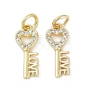 Rack Plating Brass Micro Pave Cubic Zirconia Pendants LS-KK-H509-05G-1