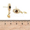 Brass Pave Cubic Zirconia Stud Earring Findings KK-C172-13G-3