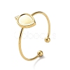 304 Stainless Steel Open Cuff Ring Components STAS-F301-25G-1