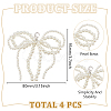 Bowknot Plastic Imitation Pearl Shoe Charms AJEW-WH0348-542B-01-2