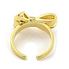 Bowknot Brass Micro Pave Clear Cubic Zirconia Cuff Rings RJEW-L113-003G-3