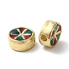 Rack Plating Brass Enamel Beads KK-P276-42G-1