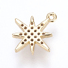 Brass Cubic Zirconia Charms X-ZIRC-G116-09G-2