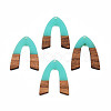 Transparent Resin & Walnut Wood Pendants RESI-N025-029-C04-2