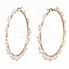 304 Stainless Steel Big Beaded Hoop Earrings EJEW-JE04162-12
