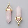 Natural Rose Quartz Double Terminated Pointed Pendants G-G902-B22-1