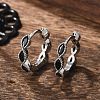 Brass Micro Pave Cubic Zirconia Huggie Hoop Earrings LS-EJEW-K083-34P-A-1