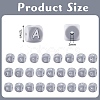 20Pcs Grey Cube Letter Silicone Beads 12x12x12mm Square Dice Alphabet Beads with 2mm Hole Spacer Loose Letter Beads for Bracelet Necklace Jewelry Making JX436N-2
