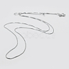 Anti-Tarnish Rhodium Plated 925 Sterling Silver Box Chain Necklaces STER-F039-45cm-13P-1