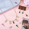 120Pcs 12 Colors Zinc Alloy Glass Pendants ALRI-TA0001-35-7