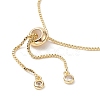 Oval Natural Pearl Beaded Slider Bracelet BJEW-JB09315-02-5