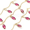 Handmade Brass Curved Bar Link Chains KK-F871-60G-1