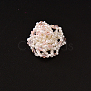 Flower Plastic Imitation Pearl Bead Appliques WG82391-04-1