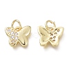 Brass Micro Pave Clear Cubic Zirconia Pendants KK-P188-Q01-G-2