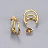 Brass Micro Pave Cubic Zirconia Stud Earrings EJEW-K083-12G-B-2