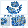 2Pcs 2 Style Peony Polyester Embroidery Sew on Clothing Patches PATC-NB0001-11B-5