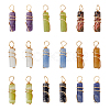 18Pcs 9 Styles Natural Gemstone Pendants FIND-FH0006-44-1