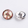 Mixed Flat Round Brass Jewelry Snap Buttons SNAP-MSMC001-01-2