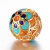Brass Micro Pave Cubic Zirconia Beads ZIRC-D114-23G-2